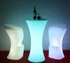 Creative PE Plastic Contracted Style Chair LED Luminous Stool Bar Leisure High Backrest Single Camp Furniture