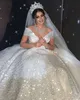 Свечающиеся спичечные шариковые платья свадебные платья Принцесса 2021 Дубай Арабский Офф Сексуальные свадебные платья для свадебных платьев Sweep Train Vestidos de Novia Второе приемное платье