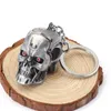 Keychains H&F 12pcs/lot Movie Terminator Keychain 3D Skull Metal Head Shape Logo Key Chain Holder Ring Car Pendant Accessory Chaveiro