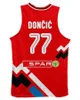 맞춤형 Luka Doncic # 7 팀 슬로베니아 희귀 농구 유니폼 탑 인쇄 흰색 파란색 녹색 빨간색 모든 이름 번호 크기 S-4XL