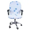 Stretch Computer Chair Cover Spandex Elastic Covers for Home Office Dining Room Flower Printed Seat Case Housse De Chaise 211116