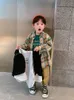 Pure katoen knappe dunne jongen met lange mouwen plaid shirt lente en herfst Koreaans-stijl kinderen Big Boy Baby shirt 210306