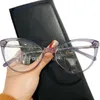 Mode sexig liten cateye optiska solglasögon ram kvinnor plano glasögon 54-18-140 lättvikt bekvämt bär för receptglasglasögon fullset fall