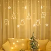 110V 220 V Plug 3.5m LED Moon Star Lamp Fairy Gordijn Licht Kerstmis Garland String Lights voor Home Jaar Bruiloft Decoratie 211015