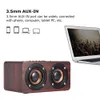 W5 10W 52MM Double Horn Wooden 4.2 Bluetooth Speaker with AUX Audio Playback and Micro-USB Interface for Mobile Phone / PC