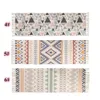 Tapis de cuisine ethnique Tapis de cuisine pour étage longue bande géométrique Kilim tapis nordique chambre nordique tapis de décoration orientale de coton 210301