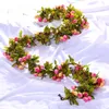 Dekorativa blommor kransar 2,2 meter 42 Små konstgjorda murgröna Rosor Fake Vine Wreath Wedding Home Store Dekoration Plastmur Hangi