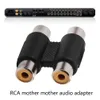 Profissional 2rca fêmea para 2rca fêmea adaptador de áudio AV Áudio Video Plug Adaptador de Conector de Áudio