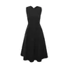 Женщины летнее сексуальное платье элегантное хепберн в стиле черное без рукавов задним кросс миди платья для вечеринок мода vestidos 210303