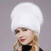 Russia Style Women Vera pelliccia genuina Berretti Cappello Ragazze Natural Rex Rabbit Skullies Berretto in maglia Cappelli invernali 211119