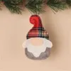 クリスマス格子縞のパッチワーク顔のない人形サンタクロースミニXamsツリーペンダントクリエイティブパーティーウィンドウドアホーム子供のかわいいギフト