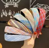 2021 neue Mode Mädchen/Damen Haarschmuck Stirnband Mix Farbe Stoff Kunst Gebrochen Große Plaid Breite Kante Haarnadel