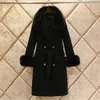 여자 양모 블렌드 가을 겨울 모직 코트 2022 암컷 재킷 슬림 패션 오버 코트를 추가하여 따뜻한 코트 아웃복 a375