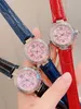 New Fashion Brand Women Quartz Watch Pasha Design Square Round Dial Pink White Purple Genuine Leather WristWatch Calendar clock7164590