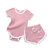 Simpatica tuta tuta T-shirt + pantaloncini pantaloni set Estate 2 pezzi Abbigliamento tuta pantaloncini pigiama Bambini Ragazze Ragazzo Abbigliamento bambino Completo CZ0222D