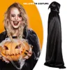 Halloween Dekoration Kostüm für Erwachsene Tod Cosplay Kostüme Schwarzer Kapuze Umhang beängstigend Hexen Teufel Rollenspiel Party290h