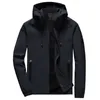 Högkvalitativa Mäns Zipper Jacka Vinter Vår Höst Casual Solid Hooded Jackor Mäns Outwear Slim Fit Plus Storlek 210928