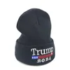 2024 Donald Trump Örme Şapka Yün Kapaklar Amerika Tutmak Büyük Işlemeli Kasketler Kap Unisex Sıcak Kış Beanie