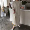 Colorfaith Yeni Bahar Yaz Kadın Elbise Sashes Düz Çayır Chic Zarif Çizgili Midi Ayak Bileği Uzunlukta Kadın DR1695 210309