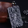 Beautiful Chinese Handwork Natural Black Obsidian Carved Sword GuanGong Lucky Amulet Pendant Beads Necklace Fashion Jewelry 02153352758