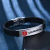 8 pièces Bracelet d'identification d'alerte saine d'urgence réglable réglable en acier inoxydable diabète épilepsie SOS Bracelets bracelet pour hommes femmes