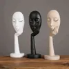 Creative Nordic Home Decoration Abstract Figure Sculpture Woman Face Mask Model Statue Resin Art Crafts Ornaments Decor 211105