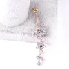 Body Puncture Diamond Water Drop Belly Ring Gold Stainless Steel Bell Button Rings Nail Fpr Women Fashion Jewelry Will and Sandy