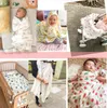 Muslin baby filtar mjuk bomull gaze swaddle wrap baby bad handduk tecknad vagn sjuksköterska täcker nyfödda fotografi tillbehör bt4656