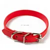 Simple Candy Color PU Leather Adjustable Dog Collars Sturdy Puppy Leash Collar Pet Supplies Red Black Blue