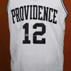 Nikivip #12 God Shammgod Providence Branco Preto Classic Classic College Basketball Jersey Mens costureu Número personalizado e camisas de nome