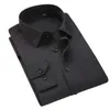 Högkvalitativ Classic Twill Men's Social Shirts Långärmad Regular Fit Casual Plus Storlek 5XL Klänningskjorta 210708
