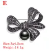 Pins, Brooches 6 Styles Black Flower Bowknot Pearl Brooch Vintage Personality Women Wedding Anniversary Celebrations Breastpin Jewelry Gift