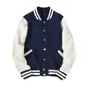 Arrivée Épissé Marque Simple Boutonnage Patchwork Style Court Rib Manches Bomber Veste Hommes Coton Casual Baseball Manteau 210818