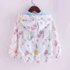 Весна осень милый ребенок девочки пальто цветы мультфильм печать куртка для детей ветровка детская одежда 211204