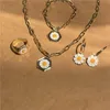 Earrings & Necklace Small Daisy Pendant Ring Bracelet Choker Metal INS Korean Fashion Jewelry Set Women Girls Gift