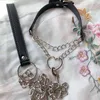 Nxy Sm Bondage Gothic Heart-shaped Neck Chain Choker Harajuku Bdsm Sexy Leash Ring Steel Slave Games for Lover Role Play 1216