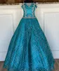 Little Miss Pageant Dress for Teens Juniors Toddlers 2021 Paillettes Pavone Abito per bambini Festa formale Perline Spaghetti Neck rosie Cristalli su misura AB-Stones Saprkle