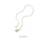 Ручная завязка 7-8 мм из белого риса с пресноводным жемчугом ожерелье на ключице длиной 45 см модные украшения