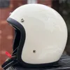 Vintage japansk äkta TTCO motorcykelhjälm retro café racer öppet ansikte Casco 500tx moto glasfiber ljusvikt hjälm q0630