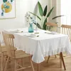 White Simple Tablecloth Washed Table Cloth Wrinkled Cotton Lotus Lace Anti-Dirt Cover Kitchen el Household Decor Towel 210626