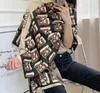 Shawls Letter scarf female autumn and winter 2021 new jacquard imitation cashmere rectangular warm thick fashionable wild shawl