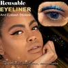 Outils pour les sourcils Pochoirs 4 paires d'eye-liner et d'autocollants pour cils réutilisables Faux cils Ombre à paupières à paillettes