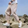 Dropshipping Summer Cotton Harem Pants Men Casual Hip Hop Trousers Cross Bloomers Calf-Length Pants Joggers Streetwear X0723