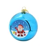 Bricolage Sublimation clair ornements boules 8cm décorations d'arbre de noël pendentif boule en plastique pour les fournitures de décoration de fête de mariage