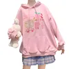 Kvinnors Tröjor 2022 Kvinnor Söt Sweatshirt Höst Harajuku Kawaii Print Långärmad Pullover Casual Sudaderas Para Mujer