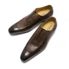 Heren jurk schoenen lederen mannen formele schoenen puntschoen lace up business oxford schoenen zwart bruin luxe schoenen