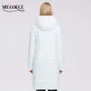 Miegofce Jacket H-formad design knä längd hög reversibel slider päls för kvinnor står krage parka 211008