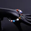 Färgglada stenuniversum Sun Satellitarmband pärlor lava rock tiger ögon turkos naturliga stenpärlor armband för kvinnor män mode smycken