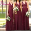 Druhna Dress Vestidos de Dama Honor Dresses Long 2021 Tulle Wedding Party V-Neck Robe Femme Vestito Da Festa Di Nozze