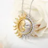 2021 Fashion Design Moon and Sun Pendant Necklaces For Women Silver Gold Two Tone Necklace Jewelry Birthday Gift